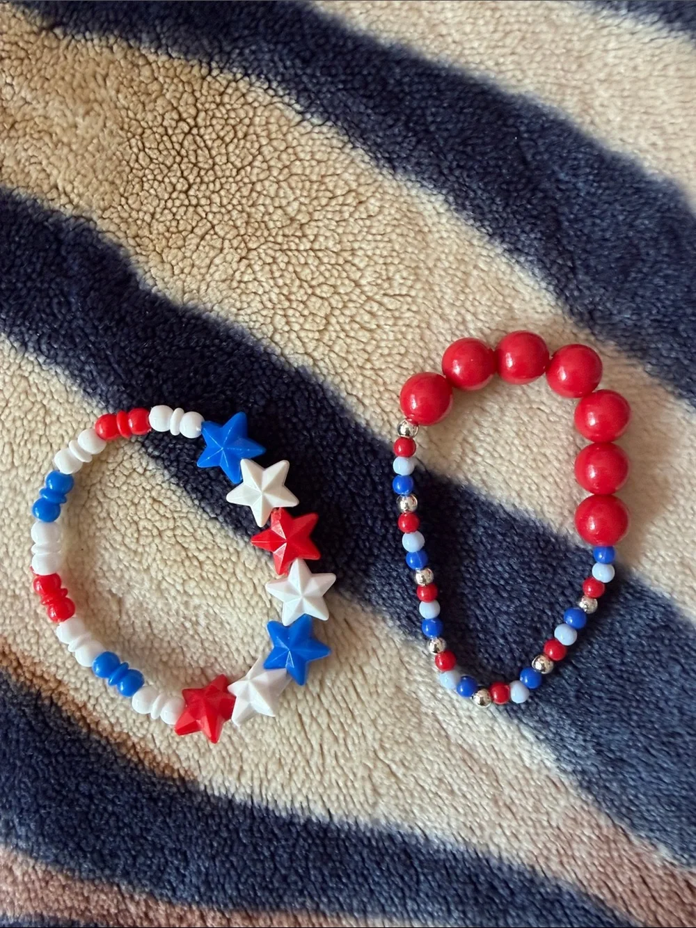 Hello Kitty Kids Patriotic Red White Blue Star Bead Jewelry Set